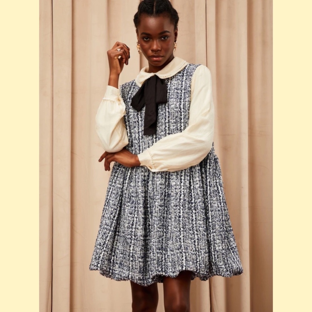 SISTER JANE DREAM GALA TWEED MINI SMOCK DRESS